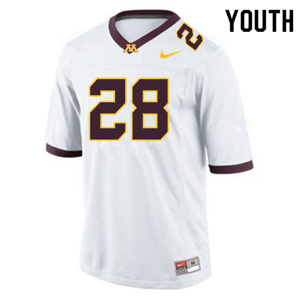 Youth #28 Jason Williamson Minnesota Golden Gophers College Football Jerseys Sale-White - Click Image to Close